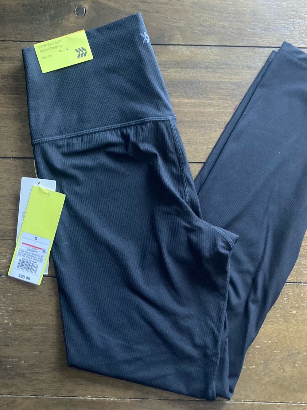 All in Motion Black Ribbed High-Waist Leggings